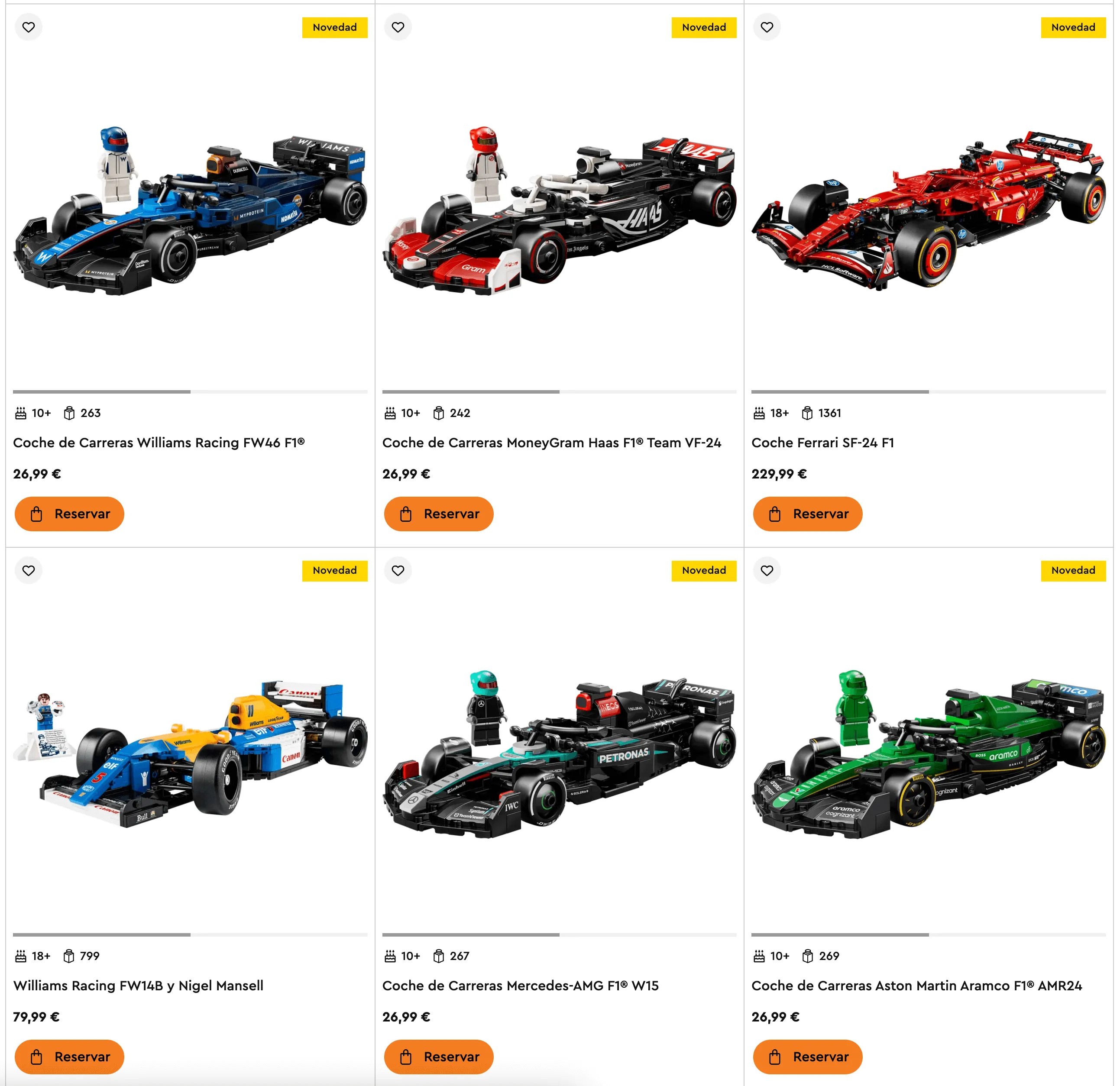 Nuevos SETS LEGO F1
